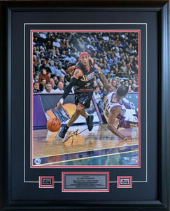 Allen Iverson Philadelphia 76ers Autographed 16" x 20" Driving Photo Framed with Plaques