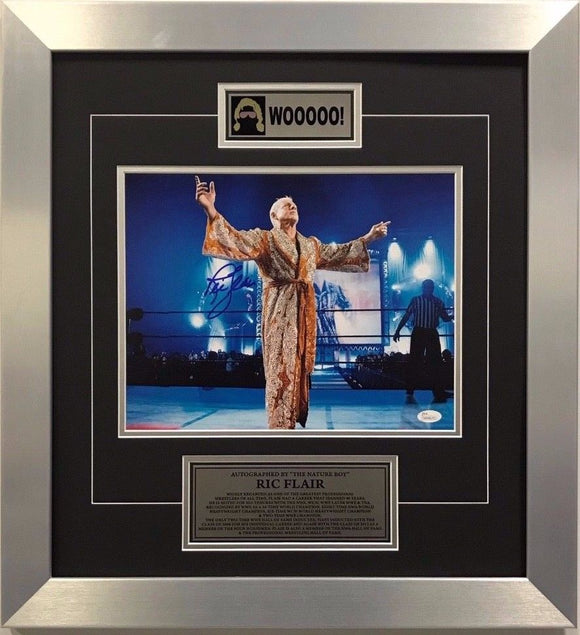 WWE Hall of Fame Superstar Ric Flair Signed Framed 22x20 Authenticated w/ COA - Bleacher Bum Collectibles, Toronto Blue Jays, NHL , MLB, Toronto Maple Leafs, Hat, Cap, Jersey, Hoodie, T Shirt, NFL, NBA, Toronto Raptors