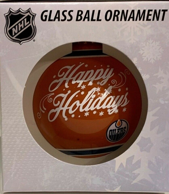 Edmonton Oilers Alt Shatter Proof Single Ball Christmas Ornament NHL Hockey