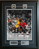 Michael Jordan Kobe Bryant Chicago Bulls Los Angeles Lakers 25x31 Spotlight Framed Dual Picture NBA Basketball