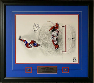 Cole Caufield Montreal Canadiens Framed Autographed 16" x 20" First NHL Goal Photograph with "1st NHL Goal 5/1/21" Inscription