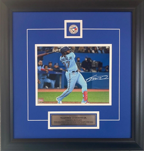 Vladimir Guerrero Jr. Signed Toronto Blue Jays 8x10 Photo Picture MLB Baseball with COA & Holofoil Framed