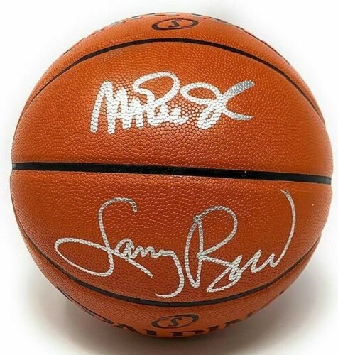 Autographed Larry Bird Magic Johnson Boston Celtics Los Angeles Lakers Spalding Official Game Basketball