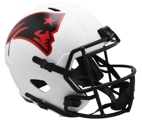 New England Patriots Riddell White Lunar Eclipse Full Size Replica NFL Football Helmet