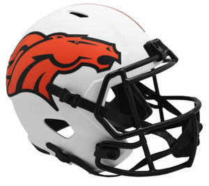 Denver Broncos Riddell White Lunar Eclipse Full Size Replica NFL Football Helmet