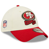 Men's San Francisco 49ers New Era Cream/Scarlet 2022 Sideline 39THIRTY 2-Tone Flex Hat