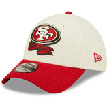 Men's San Francisco 49ers New Era Cream/Scarlet 2022 Sideline 39THIRTY 2-Tone Flex Hat