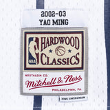 Men's Houston Rockets Yao Ming Mitchell & Ness White 2002-03 Hardwood Classics Swingman Jersey