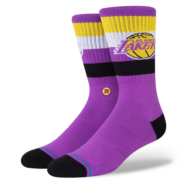 Men's Los Angeles Lakers NBA Basketball Stance Stripe Crew Socks - Size Large