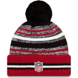 Men's New Era Black/Cardinal Arizona Cardinals 2021 NFL Sideline - Sport Official Pom Cuffed Knit Hat