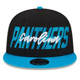 Men's Carolina Panthers New Era Black/Blue 2022 NFL Draft 9FIFTY Snapback Adjustable Hat