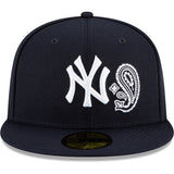 New York Yankees New Era Patchwork Undervisor 59FIFTY Fitted Hat - Navy