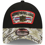 Men's NFL Shield New Era Black/Camo 2021 Salute To Service Trucker 9FORTY Snapback Adjustable Hat