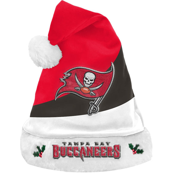 Tampa Bay Buccaneers Logo Colorblock Santa Hat NFL Football by Forever Collectibles