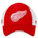 Detroit Red Wings Fanatics Branded 2022 NHL Draft Authentic Pro On Stage Trucker Adjustable Hat - Red/White