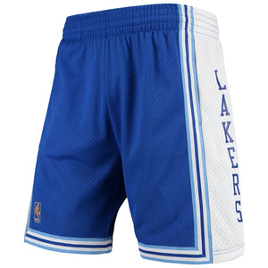 Men's Mitchell & Ness Blue Los Angeles Lakers Hardwood Classics Team Swingman Shorts