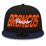 Men's Denver Broncos New Era Black/Navy 2022 NFL Draft 9FIFTY Snapback Adjustable Hat
