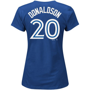 Women's Toronto Blue Jays Josh Donaldson Majestic Royal Name & Number T-Shirt - Bleacher Bum Collectibles, Toronto Blue Jays, NHL , MLB, Toronto Maple Leafs, Hat, Cap, Jersey, Hoodie, T Shirt, NFL, NBA, Toronto Raptors