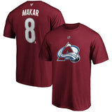Cale Makar Colorado Avalanche Logo Fanatics Branded Authentic Stack Name and Number - T-Shirt - Burgundy