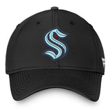 Men's Seattle Kraken NHL Hockey Fanatics Branded Black Core Flex Fit Hat