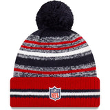 Men's Houston Texans New Era Navy/Red 2021 NFL Sideline Sport Official Pom Cuffed Knit Hat