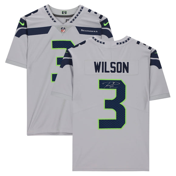 Russell Wilson Seattle Seahawks Autographed Gray Nike Limited NFL Football Jersey