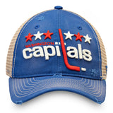 Men's Fanatics Branded Blue/Cream Washington Capitals True Classic Trucker Snapback Hat - Bleacher Bum Collectibles, Toronto Blue Jays, NHL , MLB, Toronto Maple Leafs, Hat, Cap, Jersey, Hoodie, T Shirt, NFL, NBA, Toronto Raptors