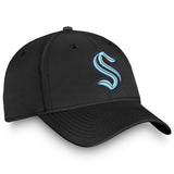 Men's Seattle Kraken NHL Hockey Fanatics Branded Black Core Flex Fit Hat