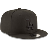Los Angeles Dodgers New Era Black on Black 9FIFTY Team Snapback Adjustable Hat