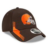 Men's New Era Brown Cleveland Browns 2021 NFL Sideline Home - 9FORTY Snapback Adjustable Hat