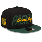 Men's Green Bay Packers New Era Black/Green 2022 NFL Draft 9FIFTY Snapback Adjustable Hat