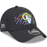 Men's New Era Charcoal Los Angeles Rams 2021 NFL Crucial Catch 9FORTY Adjustable Hat