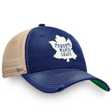 Men's Toronto Maple Leafs Fanatics Branded Blue/Cream True Classic Trucker - Adjustable Snapback Hat - Bleacher Bum Collectibles, Toronto Blue Jays, NHL , MLB, Toronto Maple Leafs, Hat, Cap, Jersey, Hoodie, T Shirt, NFL, NBA, Toronto Raptors