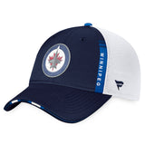 Winnipeg Jets Fanatics Branded 2022 NHL Draft - Authentic Pro On Stage Trucker Adjustable Hat - Navy/White
