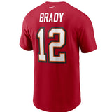 Men's Tampa Bay Buccaneers Tom Brady NFL Football Red Name & Number T-Shirt