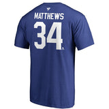 Men's Toronto Maple Leafs Auston Matthews Fanatics Branded Blue Logo Authentic Stack Name & Number - T-Shirt