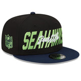 Men's Seattle Seahawks New Era Black/Navy 2022 NFL Draft 9FIFTY Snapback Adjustable Hat