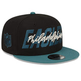 Men's Philadelphia Eagles New Era Black/Midnight Green 2022 NFL Draft 9FIFTY Snapback Adjustable Hat