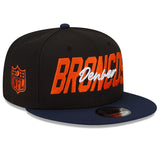 Men's Denver Broncos New Era Black/Navy 2022 NFL Draft 9FIFTY Snapback Adjustable Hat