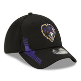 Men's Baltimore Ravens New Era Black 2021 NFL Sideline Home Logo 39THIRTY Flex Hat