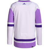 Men's Toronto Maple Leafs adidas White/Purple - Hockey Fights Cancer Primegreen Authentic Blank Jersey