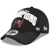 Men's New Era Black Tampa Bay Buccaneers Super Bowl LV Champions - Locker Room 9FORTY Snapback Adjustable Hat