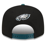 Men's Philadelphia Eagles New Era Black/Midnight Green 2022 NFL Draft 9FIFTY Snapback Adjustable Hat
