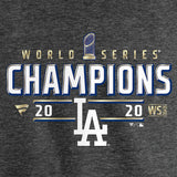 Men's Fanatics Branded Charcoal Los Angeles Dodgers 2020 World Series Champions - Locker Room T-Shirt