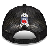 Men's Los Angeles Chargers New Era Black/Camo 2021 Salute To Service Trucker 9FORTY Snapback Adjustable Hat
