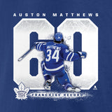 Auston Matthews Toronto Maple Leafs Fanatics Branded - Goal Record T-Shirt - Blue