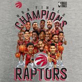 Toronto Raptors Fanatics Branded 2019 NBA Finals Champions Caricature Roster T-Shirt - Heather Charcoal - Bleacher Bum Collectibles, Toronto Blue Jays, NHL , MLB, Toronto Maple Leafs, Hat, Cap, Jersey, Hoodie, T Shirt, NFL, NBA, Toronto Raptors