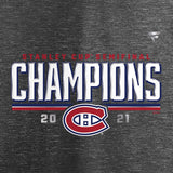 Men's Montreal Canadiens Fanatics Branded Heathered Charcoal 2021 Stanley Cup Semifinal Champions - Locker Room T-Shirt