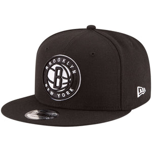 Men's Brooklyn Nets New Era Black Official Team Color 9FIFTY Adjustable Snapback Hat