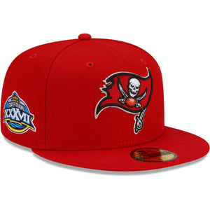 Men's New Era Red Tampa Bay Buccaneers Patch Up Super Bowl XXXVII 59FIFTY Fitted Hat